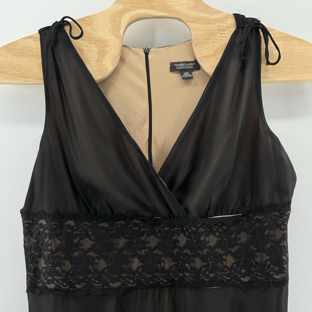 Dress Barn Collection Dress Womens 16W‎ Sheer Lace Waist Sleeveless Party Midi